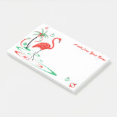 Red Kerstmis Flamingo Baubles Tekst groot Post-it® Notes (Schuin)