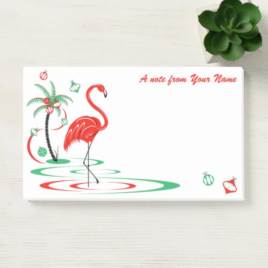 Red Kerstmis Flamingo Baubles Tekst groot Post-it® Notes (Kantoor)
