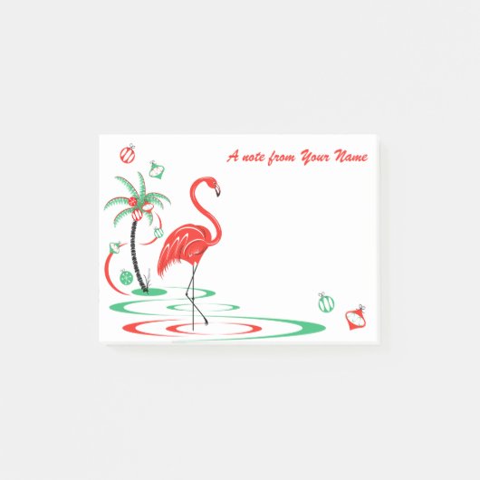 Red Kerstmis Flamingo Baubles Tekst horizontaal Post-it® Notes (Voorkant)