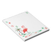 Red Kerstmis Flamingo Baubles vierkant Notitieblok (Schuin)