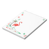 Red Kerstmis Flamingo Baubles vierkant Notitieblok (Linkerzijde)