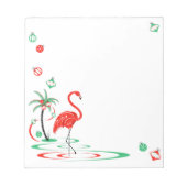Red Kerstmis Flamingo Baubles vierkant Notitieblok (Voorkant)
