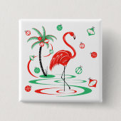 Red Kerstmis Flamingo Baubles vierkant Vierkante Button 5,1 Cm (Voorkant)