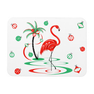 Red Kerstmis Flamingo flexibele magneet horizontaa