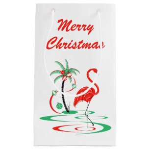 Red Kerstmis Flamingo Merry kerst klein Cadeauzakje