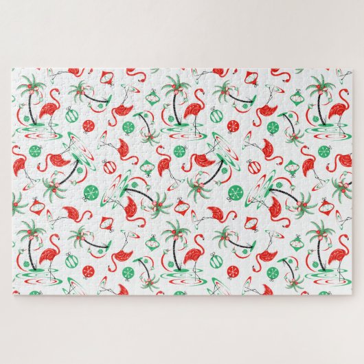 Red Kerstmis Flamingo Multi jigzaag Legpuzzel (Horizontaal)