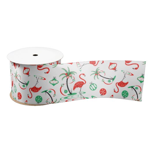 Red Kerstmis Flamingo Multi-lint Satijnen Lint (Spoel)