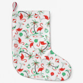 Red Kerstmis Flamingo Multi-stocking eenzijdig Kleine Kerstsok (Voorkant)