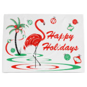 Red Kerstmis Flamingo Prettige feestdagen groot Groot Cadeauzakje (Voorkant)