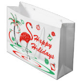 Red Kerstmis Flamingo Prettige feestdagen groot Groot Cadeauzakje (Voorkant Gekanteld)