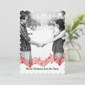 Red Kerstmis-fotofeestkaart Feestdagenkaart (Staand voorkant)