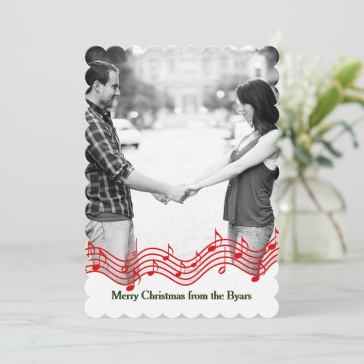 Red Kerstmis-fotofeestkaart Feestdagenkaart (Staand voorkant)