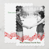 Red Kerstmis-fotofeestkaart Feestdagenkaart (Voorkant / Achterkant)