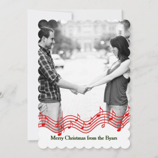 Red Kerstmis-fotofeestkaart Feestdagenkaart (Voorkant)