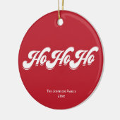 Red Kerstmis Ho Ho-boomversiering Keramisch Ornament (Links)