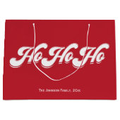 Red Kerstmis Ho Ho Gift Bags Groot Cadeauzakje (Voorkant)