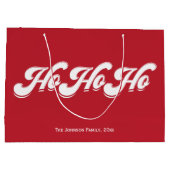Red Kerstmis Ho Ho Gift Bags Groot Cadeauzakje (Achterkant)