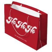 Red Kerstmis Ho Ho Gift Bags Groot Cadeauzakje (Achterkant Gekanteld)
