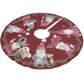 Red Kerstmis I Love Gnomes Whimsical Holiday Kerstboom Rok (Gekanteld)