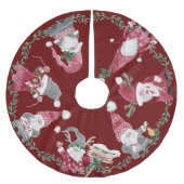 Red Kerstmis I Love Gnomes Whimsical Holiday Kerstboom Rok (Voorkant)