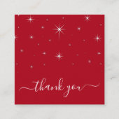 Red Kerstmis met elegant bedankt Vierkante Visitekaartje (Voorkant)