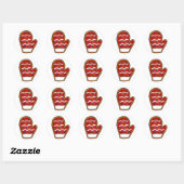Red Kerstmis Mitten Sugar Cookie Holiday Winter Ronde Sticker (Vel)