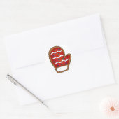 Red Kerstmis Mitten Sugar Cookie Holiday Winter Ronde Sticker (Envelop)