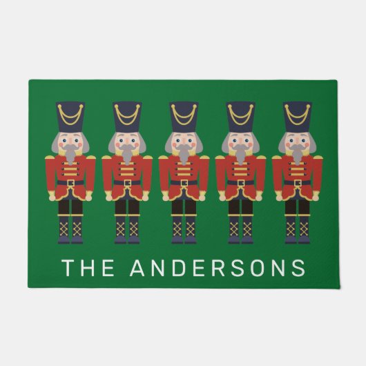 Red Kerstmis Nutcrackers Doormat Deurmat (Voorkant)