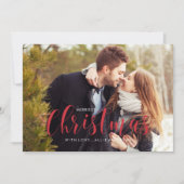 Red Kerstmis Pines Fotogroet Feestdagenkaart (Voorkant)