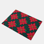 Red Kerstmis Poinsettia Doormat Deurmat (Schuin)