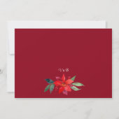 Red Kerstmis Poinsettia Holiday Save the Date Kaart (Achterkant)