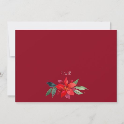 Red Kerstmis Poinsettia Holiday Save the Date Kaart (Achterkant)