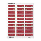 Red Kerstmis Poinsettia Holly Berry Label (Full Sheet)
