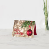 Red Kerstsiered Business Feestdagen Kaart (Voorkant)