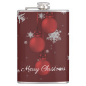 Red Kerstsierents Holiday Flask Heupfles (Voorkant)