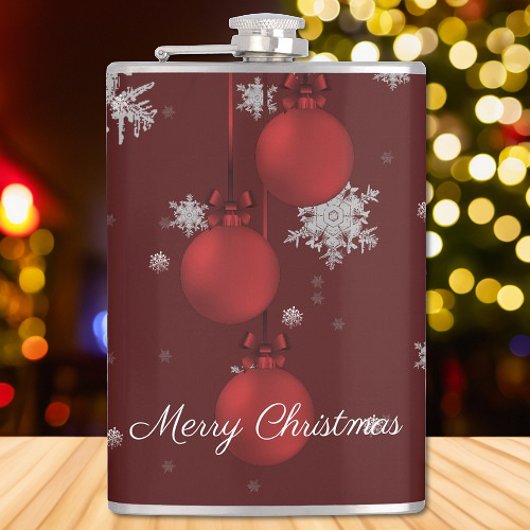Red Kerstsierents Holiday Flask Heupfles