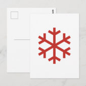 Red Kerstsnowflake Briefkaart (Voorkant / Achterkant)