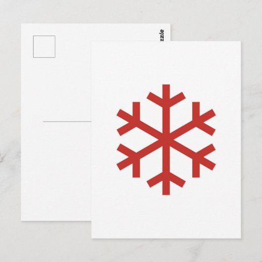 Red Kerstsnowflake Briefkaart (Voorkant / Achterkant)