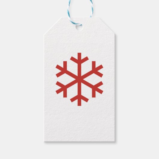 Red Kerstsnowflake Cadeaulabel (Voorkant)