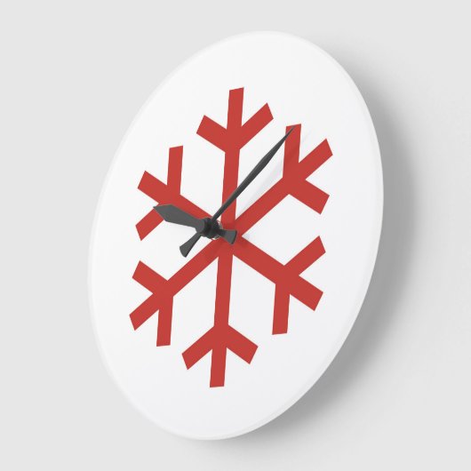 Red Kerstsnowflake Grote Klok (Hoek)