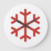 Red Kerstsnowflake Grote Klok (Voorkant)