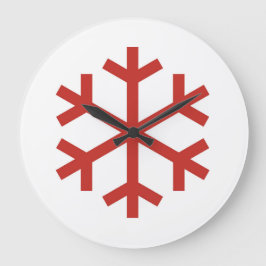 Red Kerstsnowflake Grote Klok