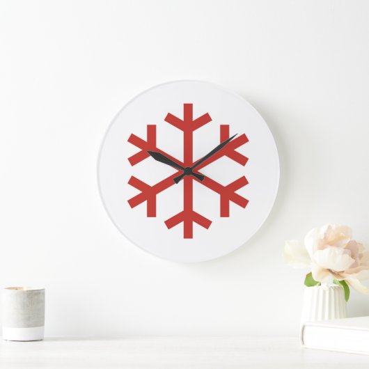 Red Kerstsnowflake Grote Klok (Huis)