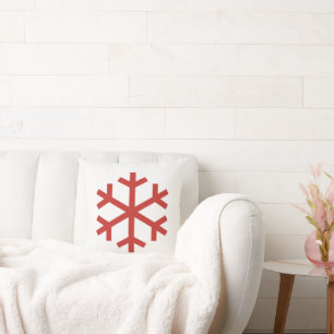 Red Kerstsnowflake Kussen