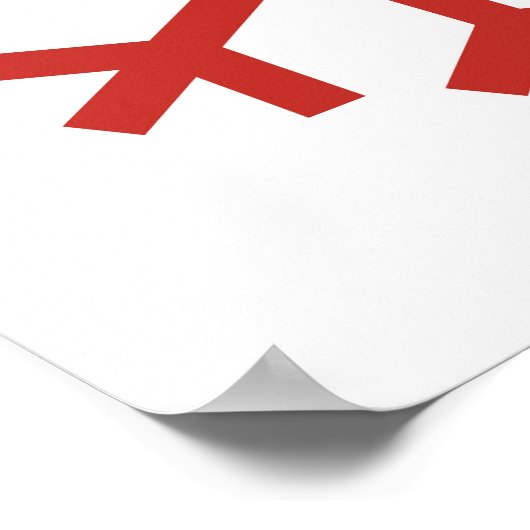 Red Kerstsnowflake Poster (Hoek)