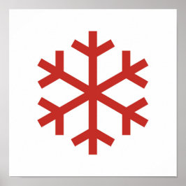 Red Kerstsnowflake Poster