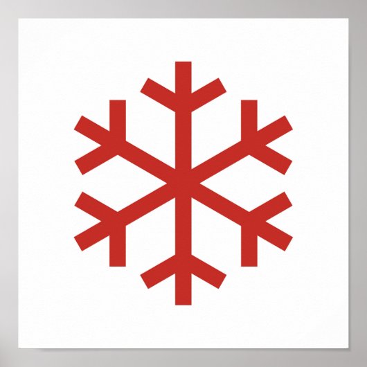 Red Kerstsnowflake Poster (Voorkant)