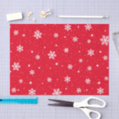 Red Kerststerren Snowflakes Patroon Tissuepapier (Craft)
