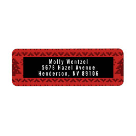 Red KerstSweater Holiday Return Address Etiket