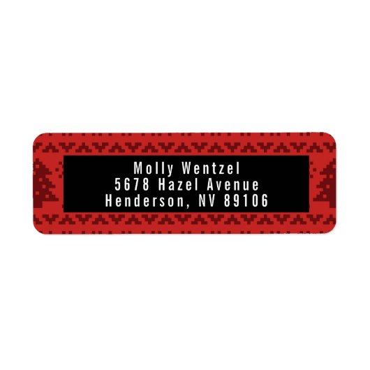 Red KerstSweater Holiday Return Address Etiket (Voorkant)